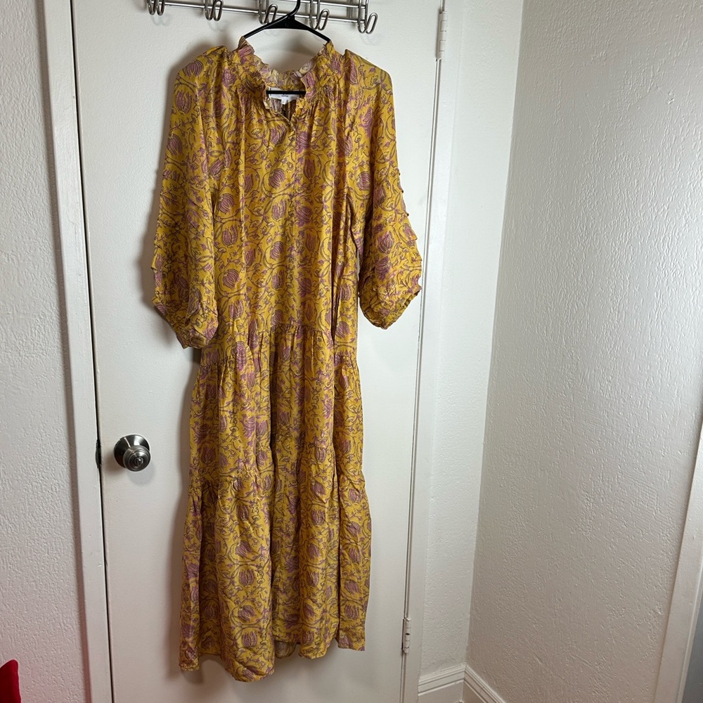 Apiece Apart Yellow and Pink Floral Dress